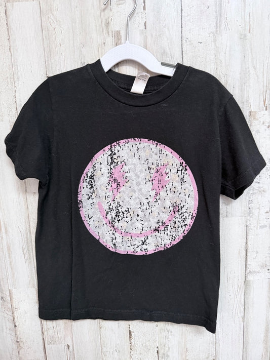 BLACK TULTEX SMILEY TEE, GIRLS 6/7