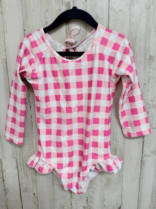 PINK BLUEBERRY BAY PLAID RUFFLE SWIM, GIRLS 6