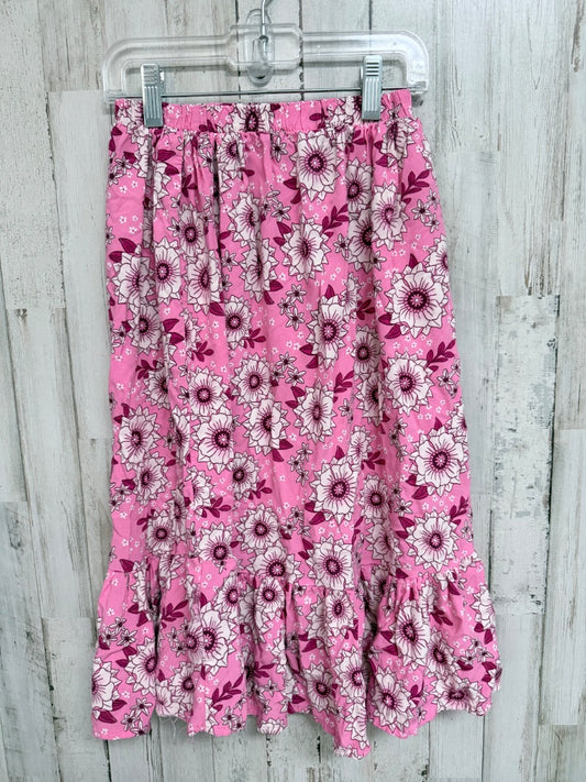 PINK  FLORAL SKIRT, GIRLS 7