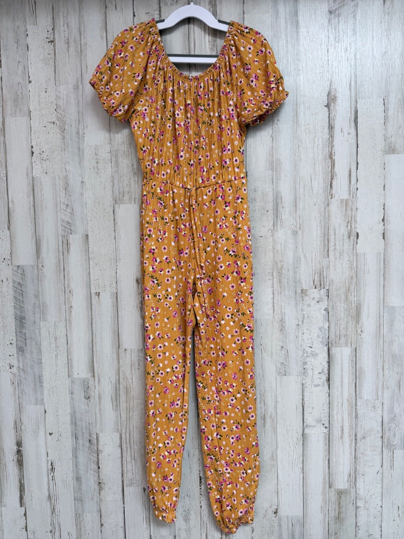 MUSTARD GLITTER GIRL FLORAL RIBBED JUMPER, GIRLS 8