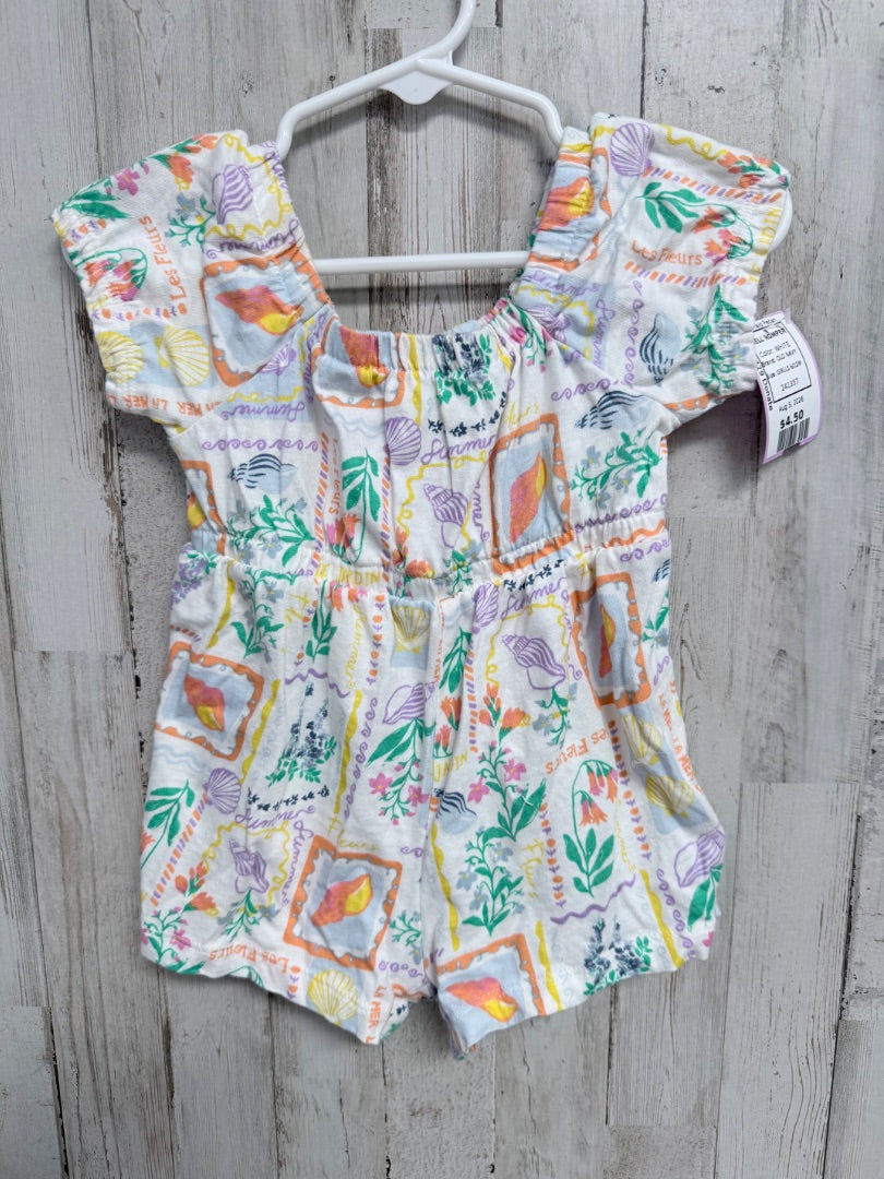 WHITE OLD NAVY SHELL ROMPER, GIRLLS 6/12M