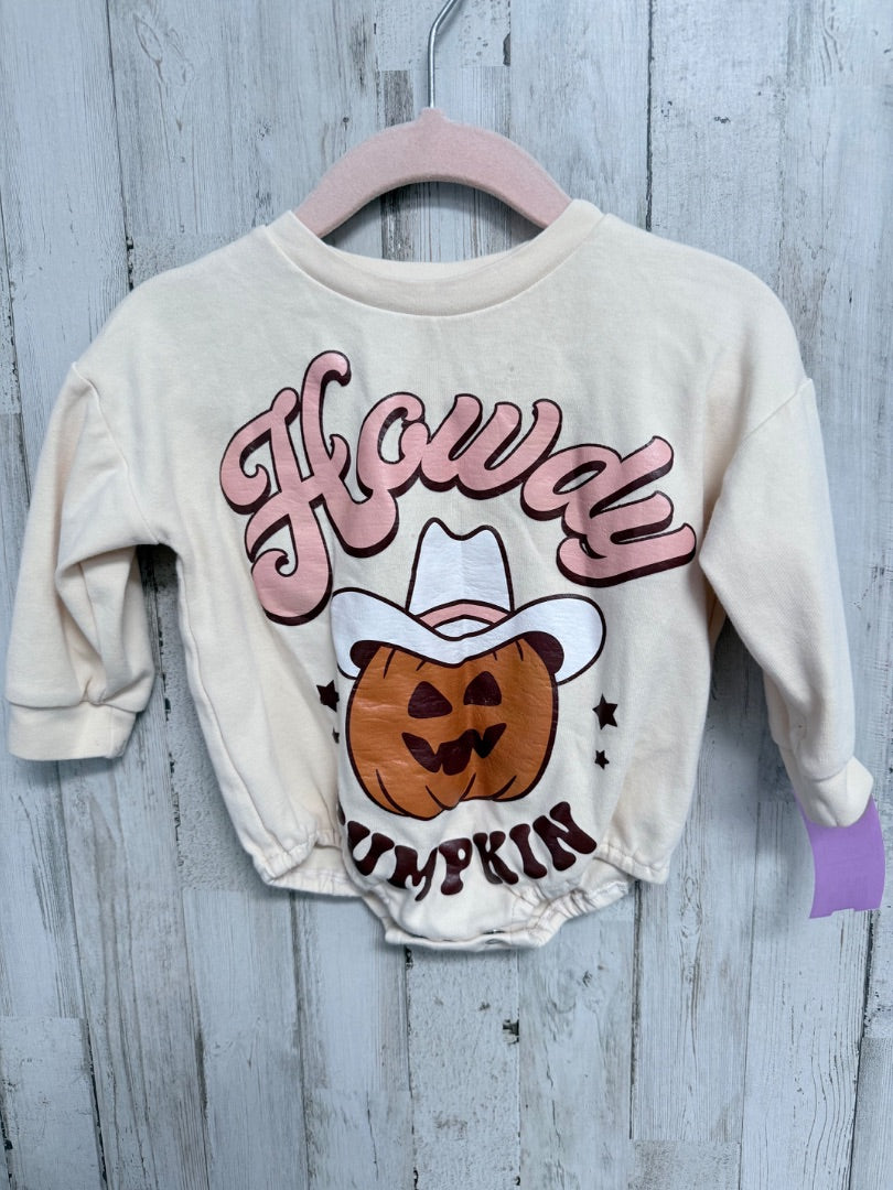 BEIGE RAD LINE HOWDY BUBBLE, GIRLS 6/12M