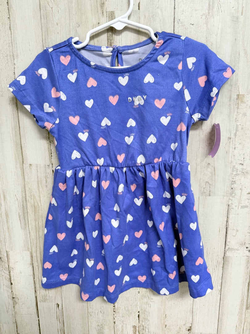 BLUE DKNY HEART DRESS, GIRLS 24M