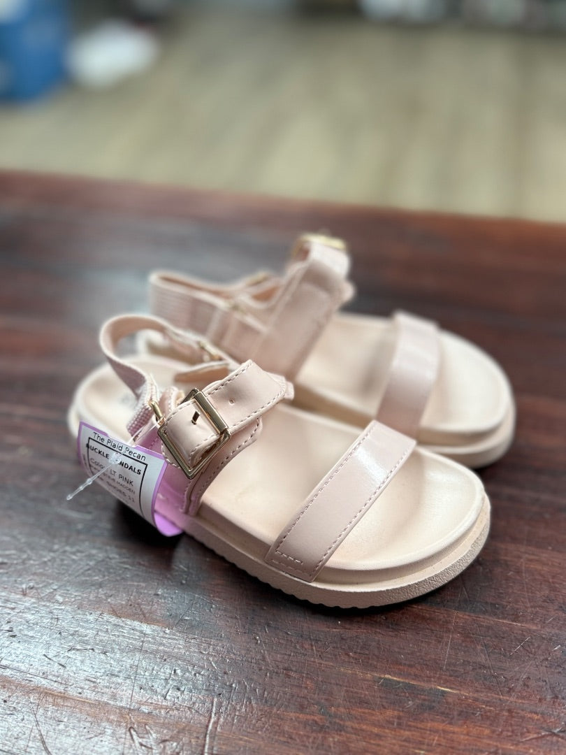 LT PINK STEVE MADDEN BUCKLE SANDALS, SHOES 11