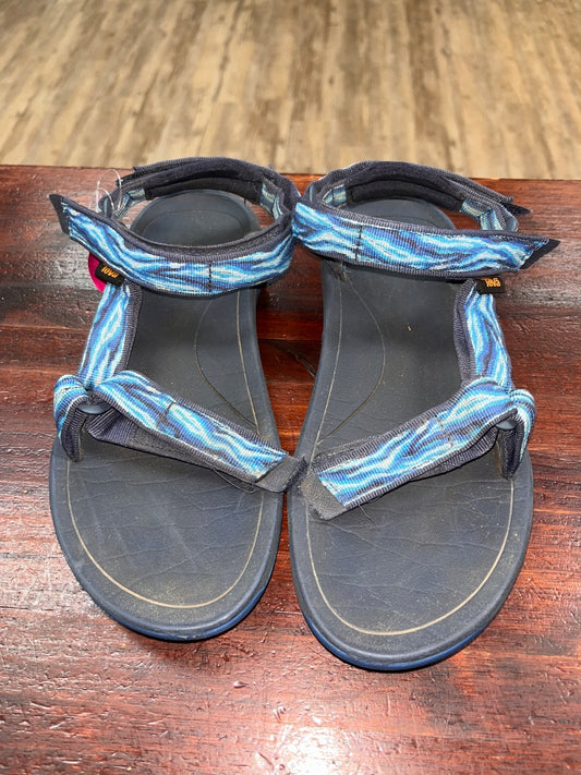 BLUE TEVA VELCRO SANDALS, SHOES 7 MEN