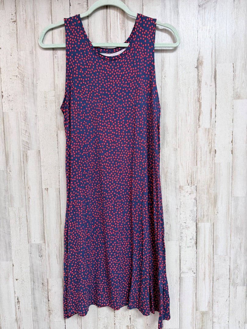 NAVY/RED AMAZON ESSENTIALS DOTTED TANK DRESS, LADIES M