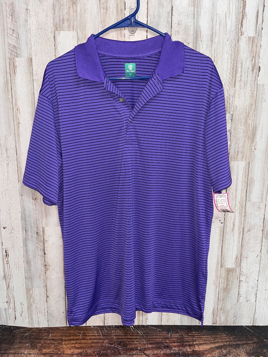 PURPLE PRO TOUR STRIPE DRY FIT POLO, MEN M