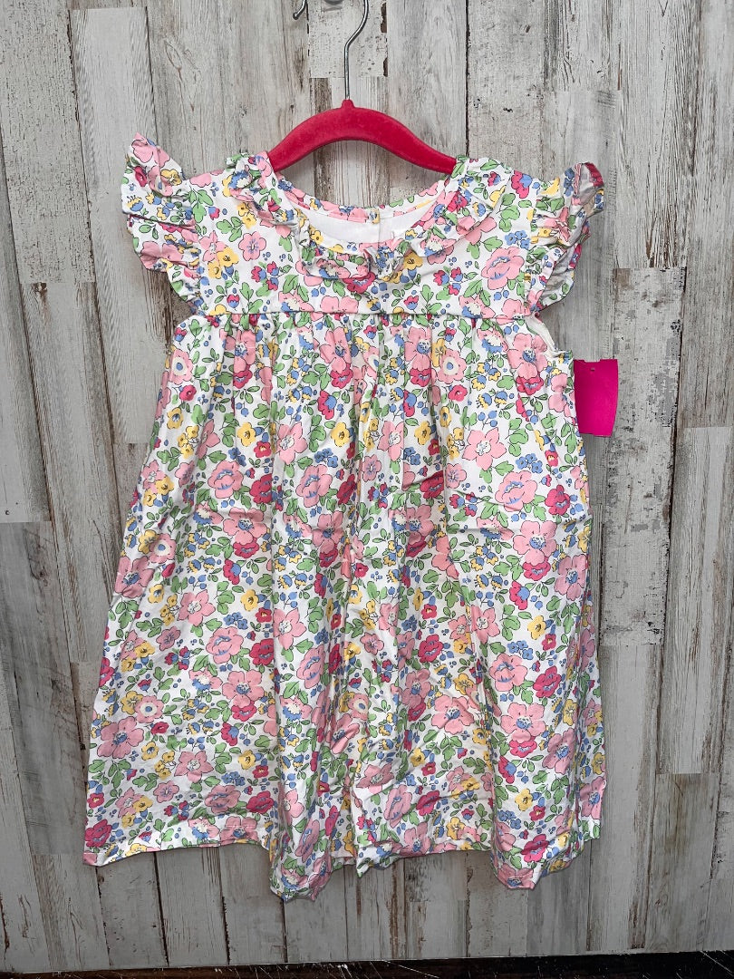 PINK CECIL & LOU FLORAL RUFFLE COLLAR DRESS, GIRL 4T