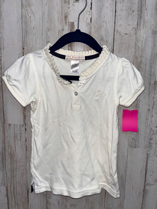 IVORY THE BEAUFORT BONNET CO RUFFLE COLLAR POLO, GIRL 4T