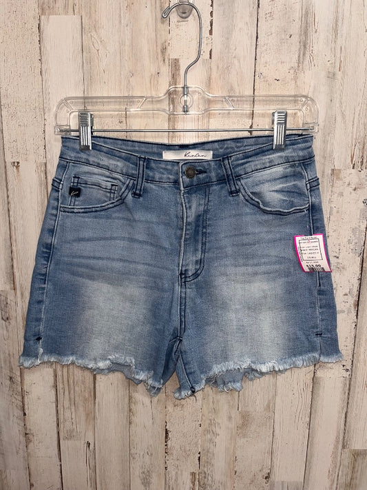 LIGHT DENIM KANCAN 7/27 CUT OFF SHORTS, LADIES M