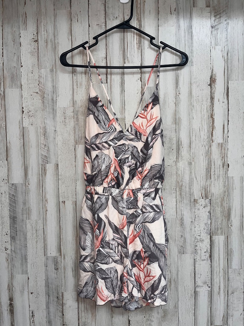 PEACH ETHEREAL NEW LEAF PRINT ROMPER, LADIES M