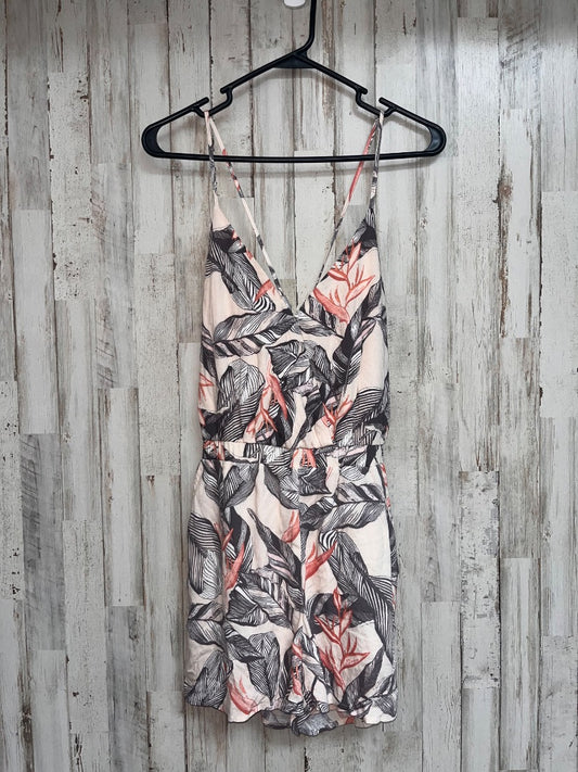 PEACH ETHEREAL NEW LEAF PRINT ROMPER, LADIES M