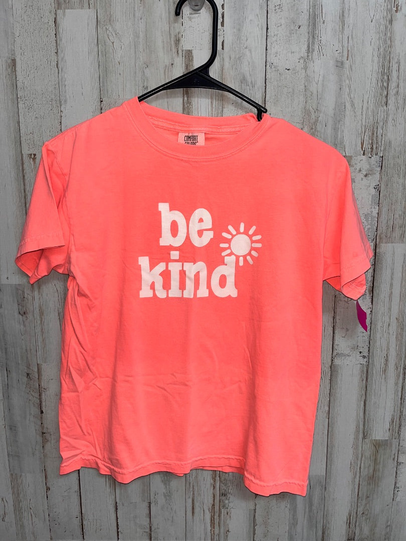 NEON ORANGE COMFORT COLORS BE KIND TEE, GIRL 10/12