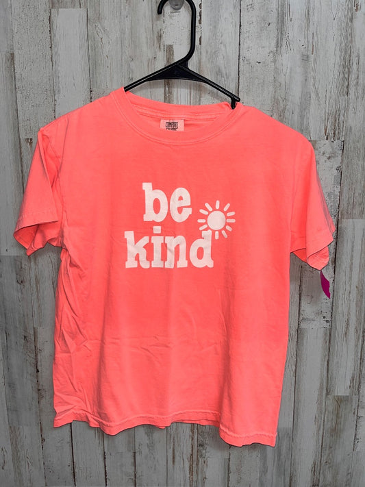 NEON ORANGE COMFORT COLORS BE KIND TEE, GIRL 10/12