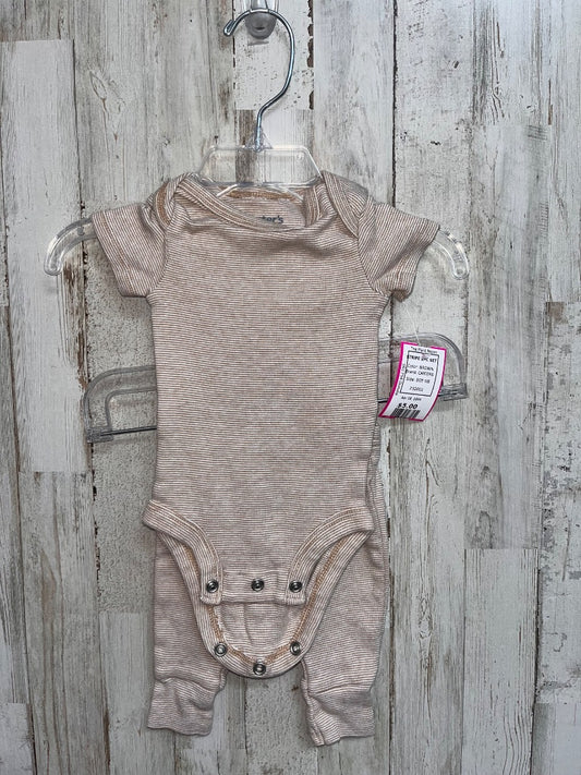 BROWN CARTERS STRIPE 2PC SET, BOY NB