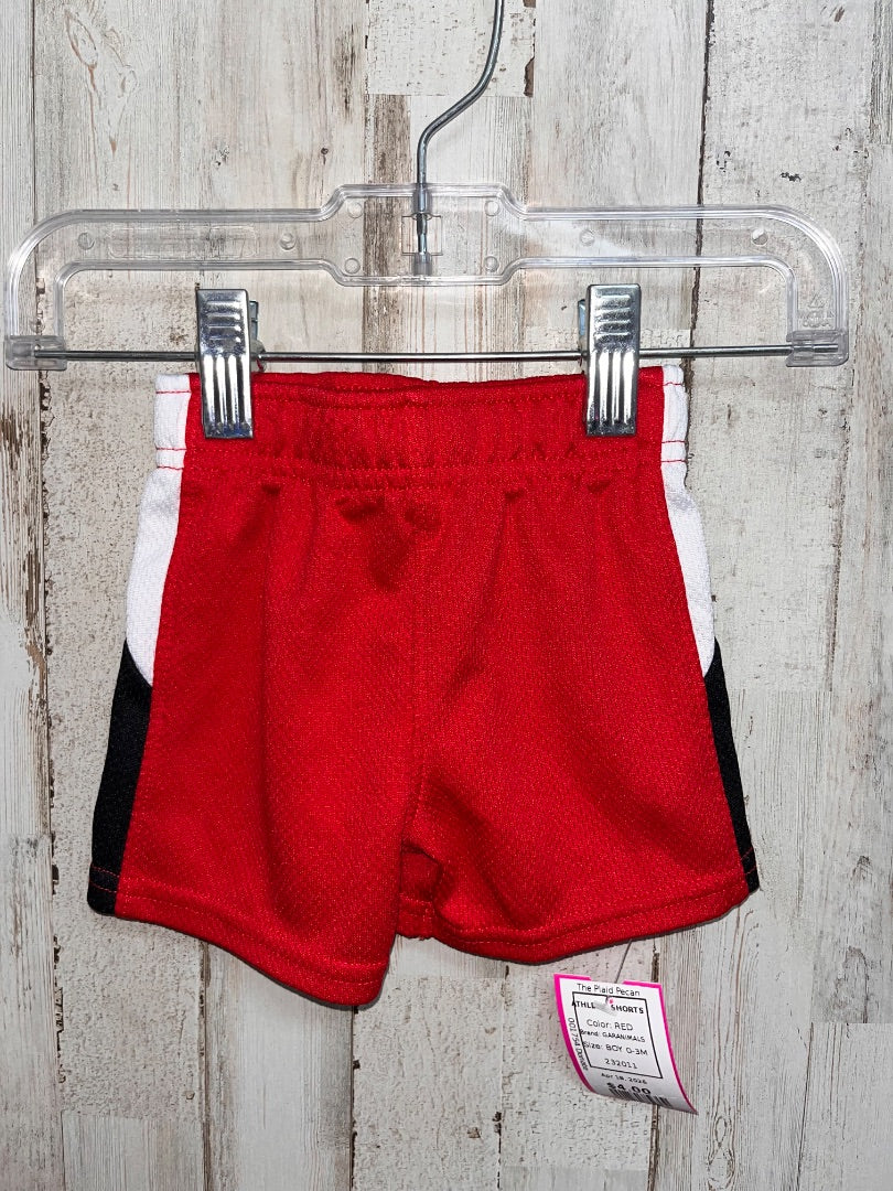 RED GARANIMALS ATHLETIC SHORTS, BOY 0-3M