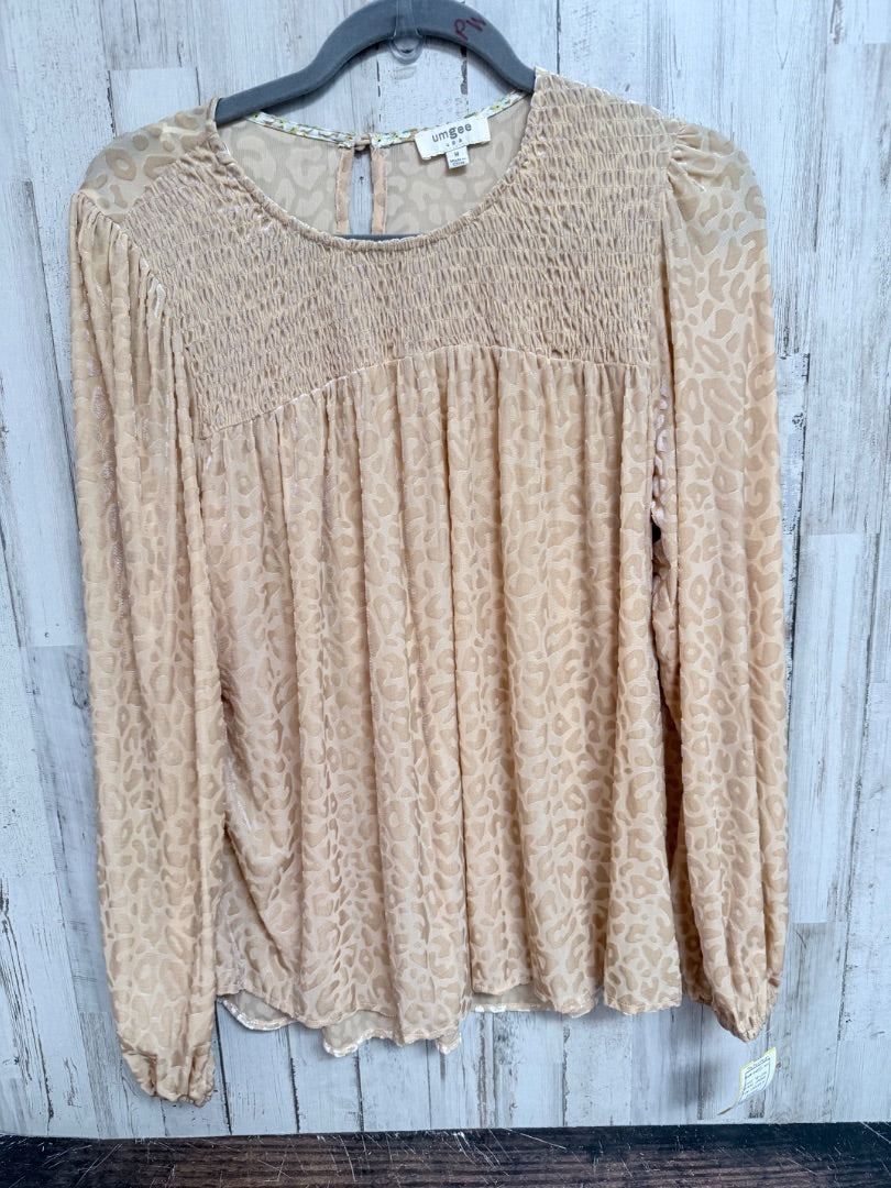 YELLOW UMGEE VELVET CHEETAH TOP, LADIES M