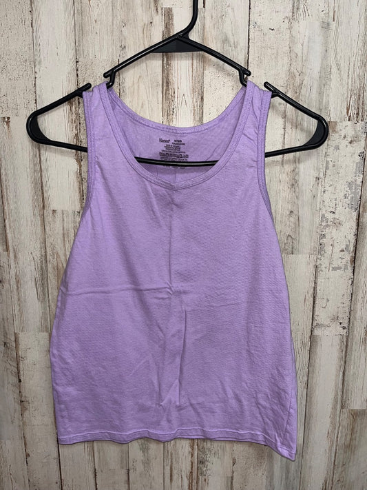 PURPLE HANES COTTON TANK, GIRL 14/16