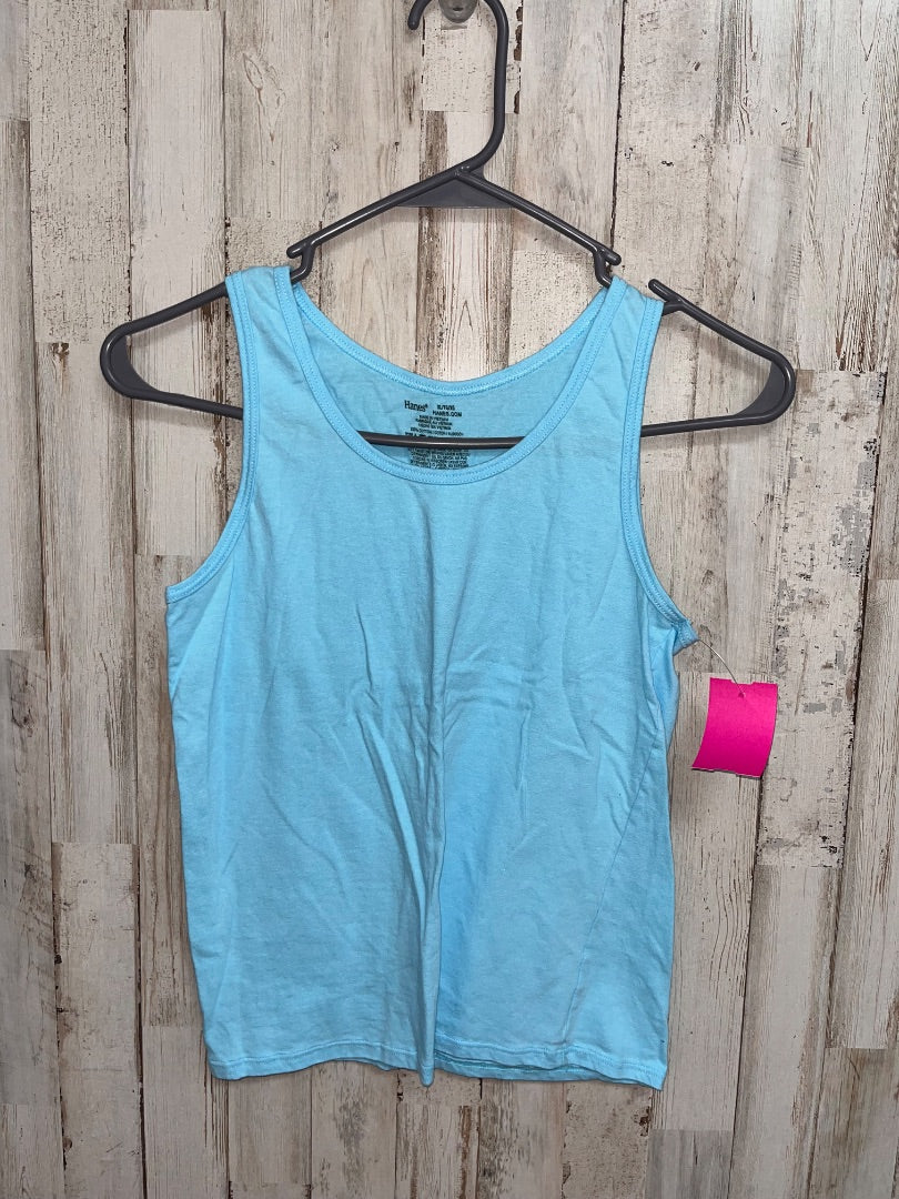BLUE HANES COTTON TANK, GIRL 14/16