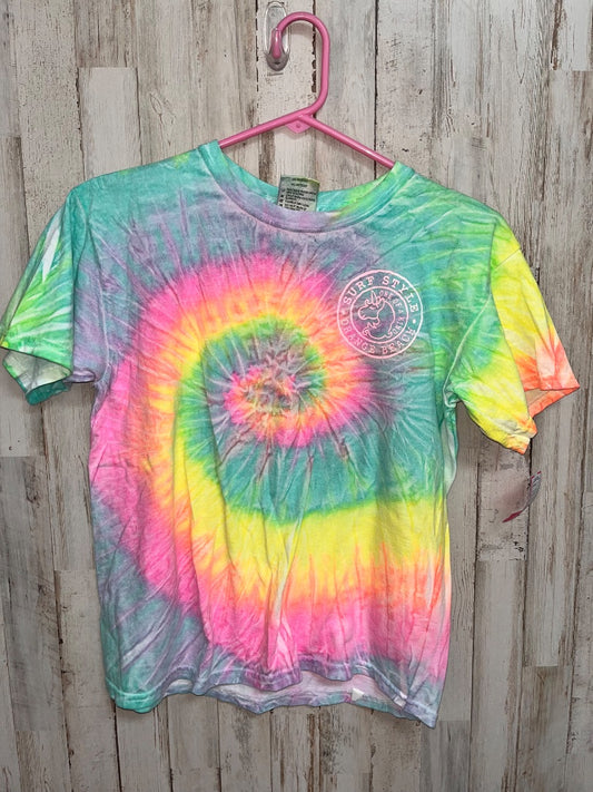 NEON SURF STYLE TIE DYE LOGO TEE, GIRL 14/16