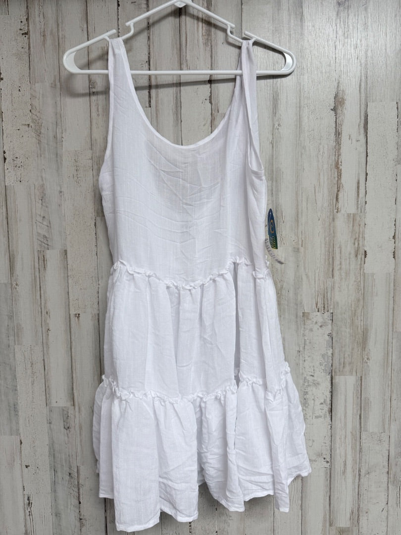 WHITE WAVE ZONE SHEER TIER COVER UP, LADIES S/M