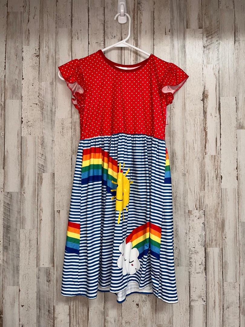 RED BOUTIQUE RAINBOW DOT TWIRL DRESS, GIRL 14/16