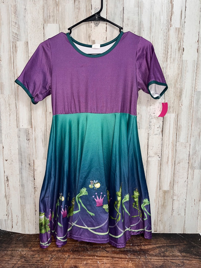 PURPLE/GREEN BOUTIQUE PRINCESS AND THE FROG TWIRL DRESS, GIRL 14/16