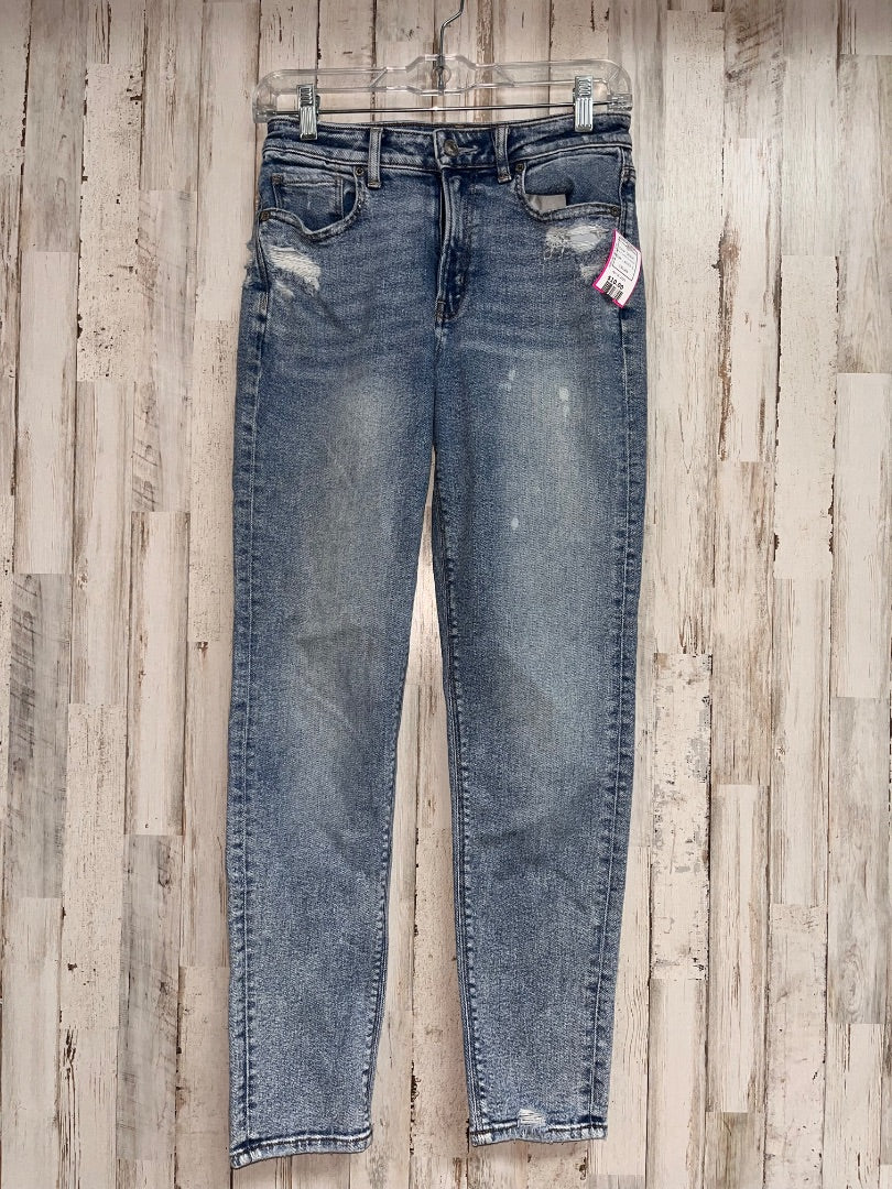 DENIM AMERICAN EAGLE SZ 2 ACID WASHED SKINNIES, LADIES S