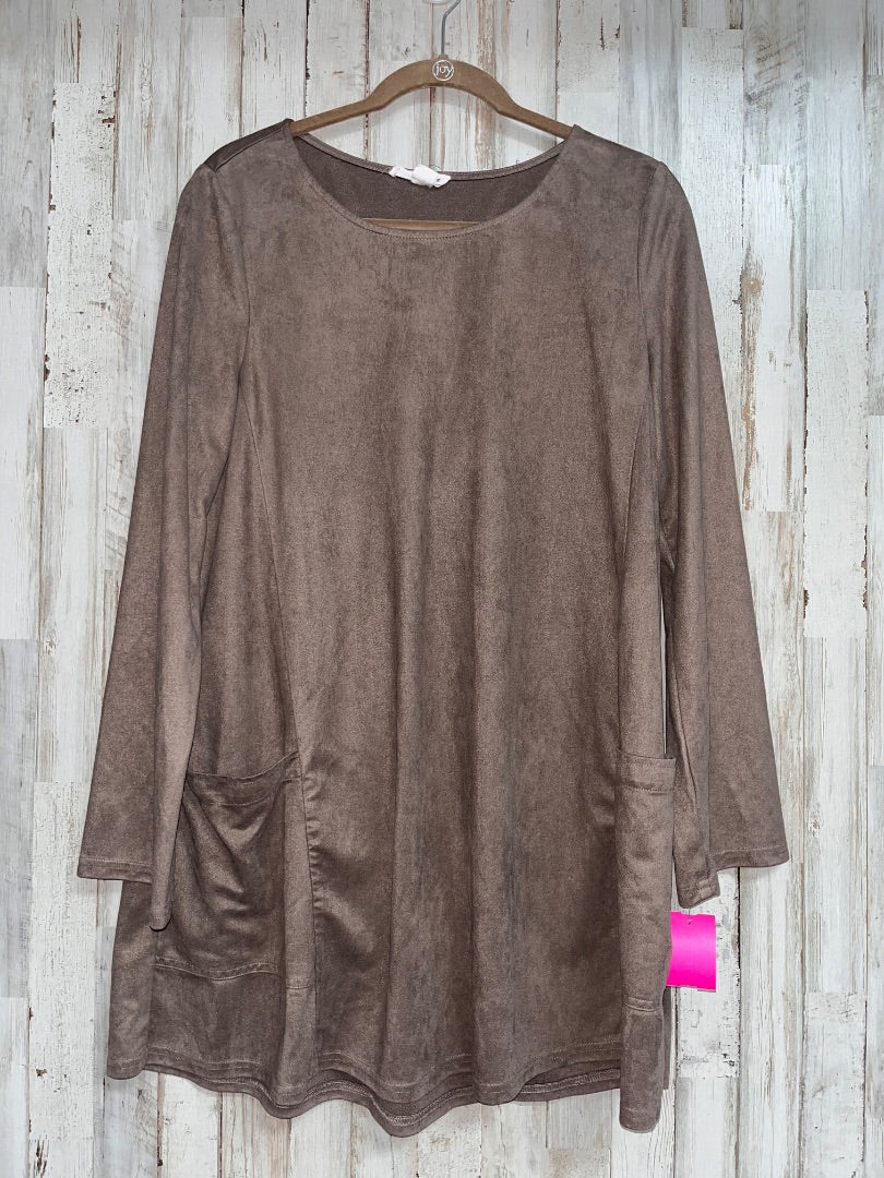 TAN LOVERICHE SUEDE POCKET DRESS, LADIES L