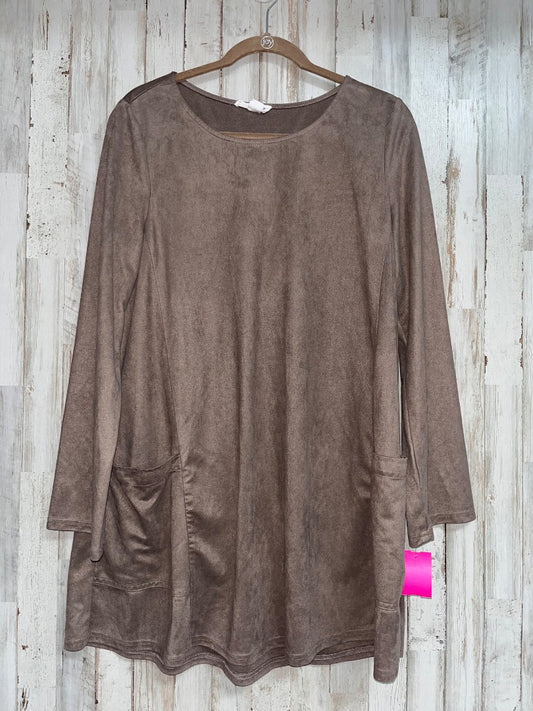 TAN LOVERICHE SUEDE POCKET DRESS, LADIES L