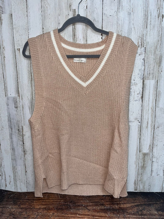 TAN BECOOL KNIT SWEATER VEST, LADIES M/L