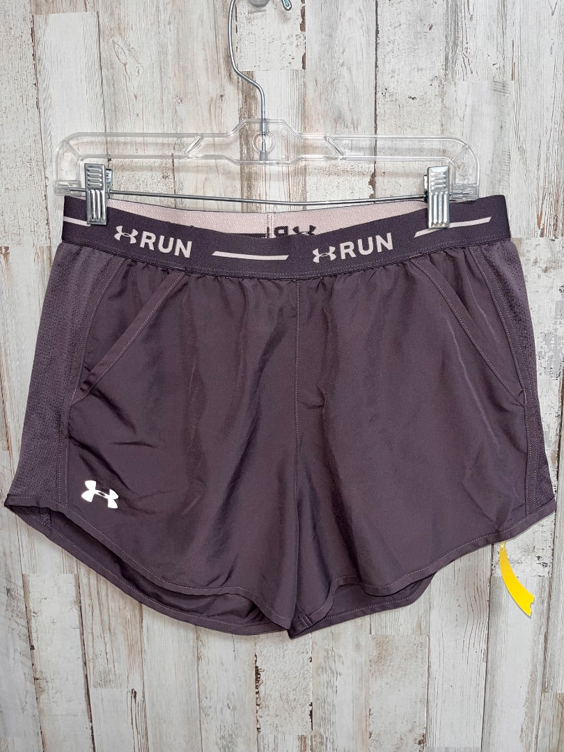PLUM UNDER ARMOUR RUNNING SHORTS, LADIES M
