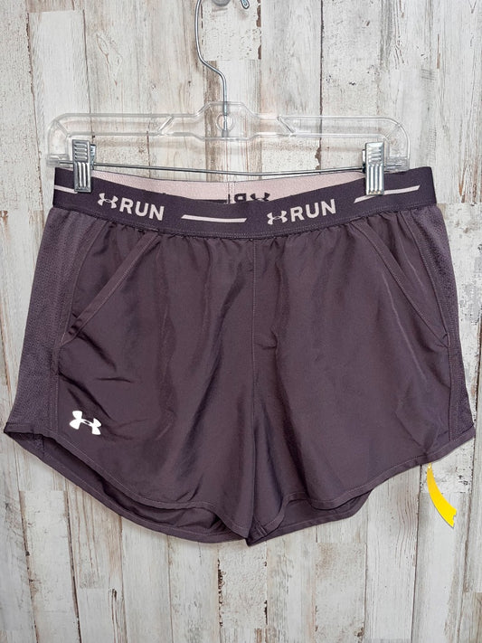 PLUM UNDER ARMOUR RUNNING SHORTS, LADIES M