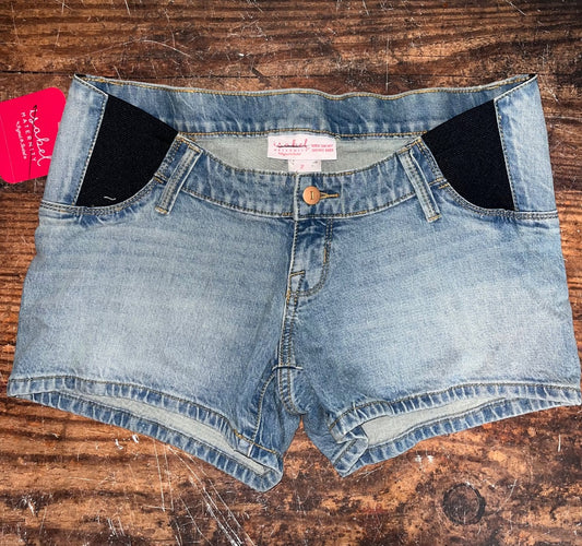 LIGHT DENIM ISABEL MATERNITY NEW MIDI SHORT SZ 2, MATERNITY