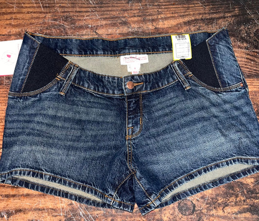 DARK DENIM ISABEL MATERNITY NEW SZ 8 MIDI SHORTS, MATERNITY