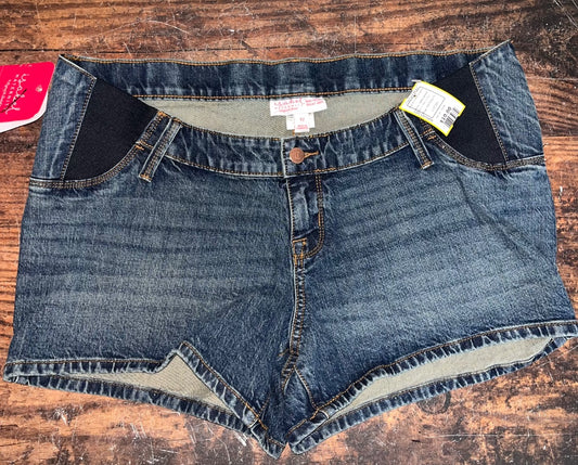 DARK DENIM ISABEL MATERNITY NEW SZ 12 MIDI SHORTS, MATERNITY