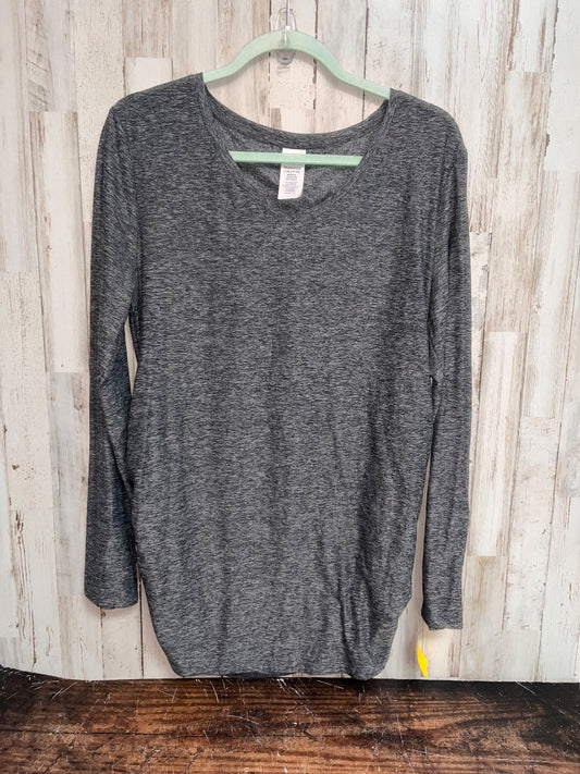 HEATHER GREY TIME AND TRU LONG SLEEVE TOP, MATERNITY L