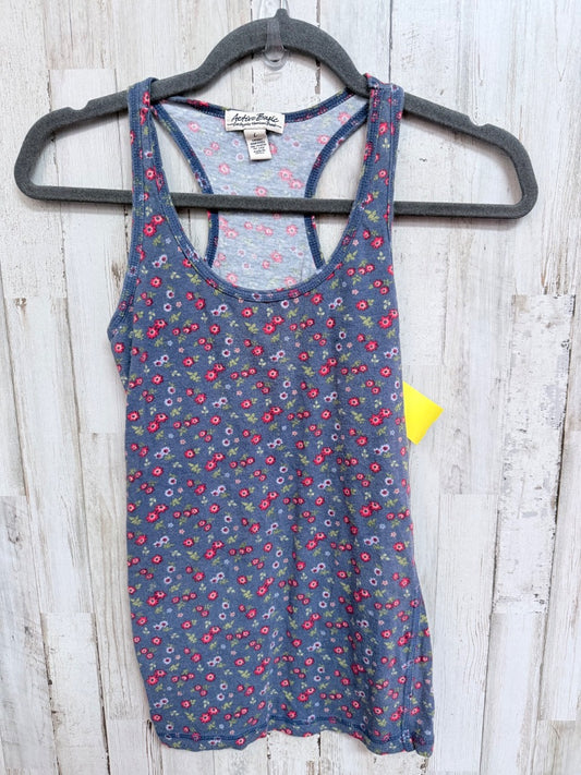 BLUE ACTIVE BASIC FLORAL COTTON TANK, LADIES M
