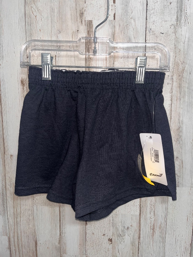 BLACK CHASSE COTTON SHORTS, GIRLS 6/7