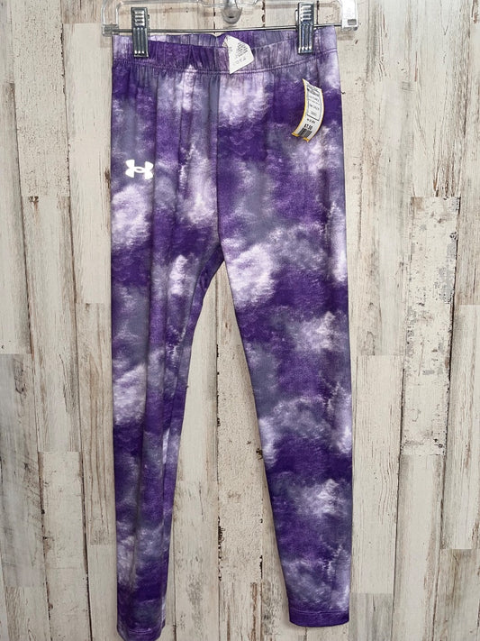 PURPLE UNDER ARMOUR DYE LEGGINGS, GIRLS 6