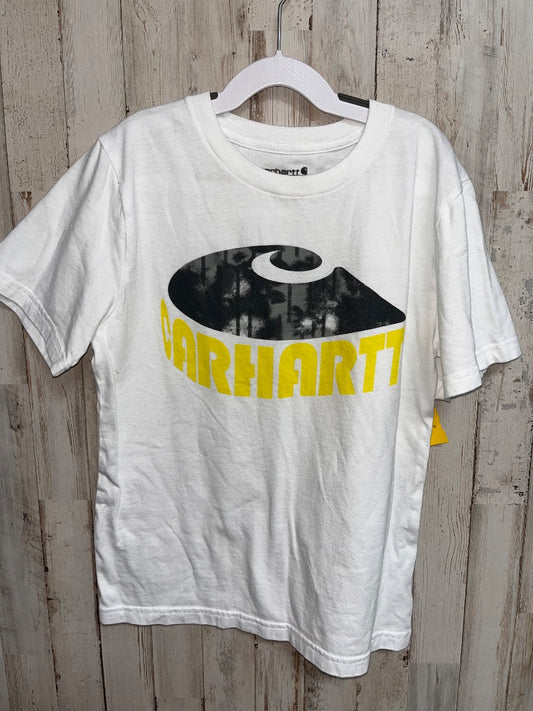 WHITE CARHARTT LOGO TEE, BOY 8/10