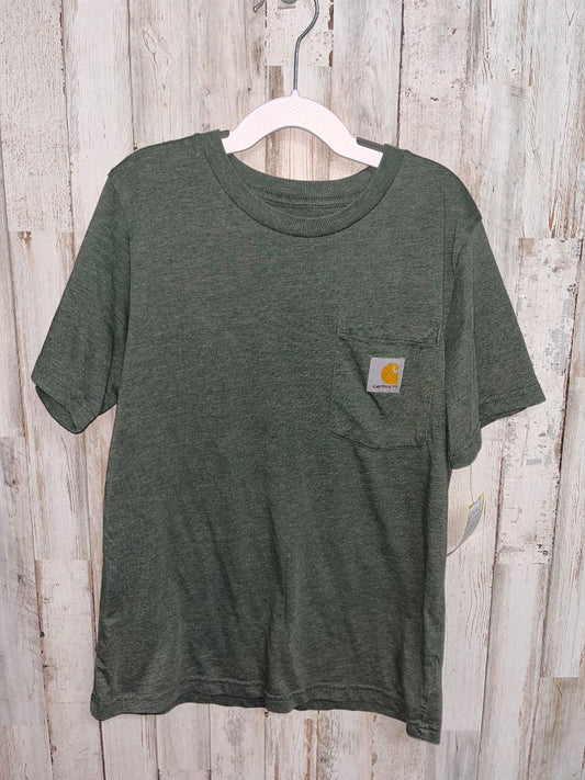 OLIVE CARHARTT FISH POCKET TEE, BOY 8/10