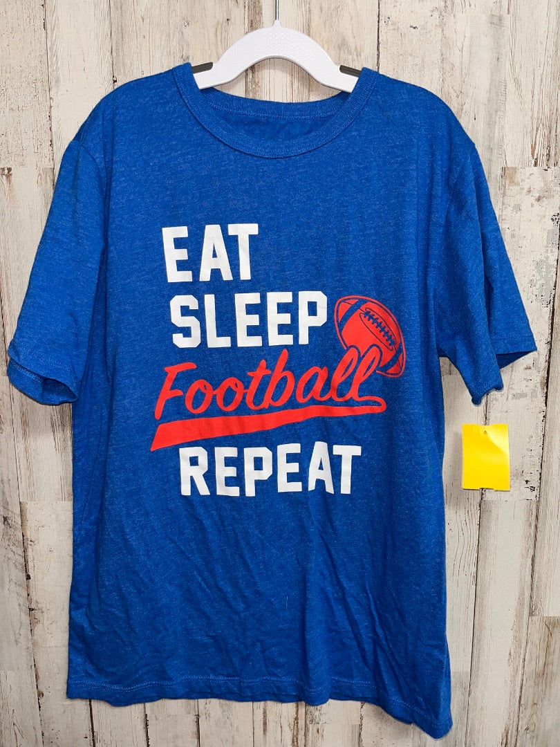 BLUE CHILDRENS PLACE EAT SLEEP FOOTBALL TEE, BOY 10/12