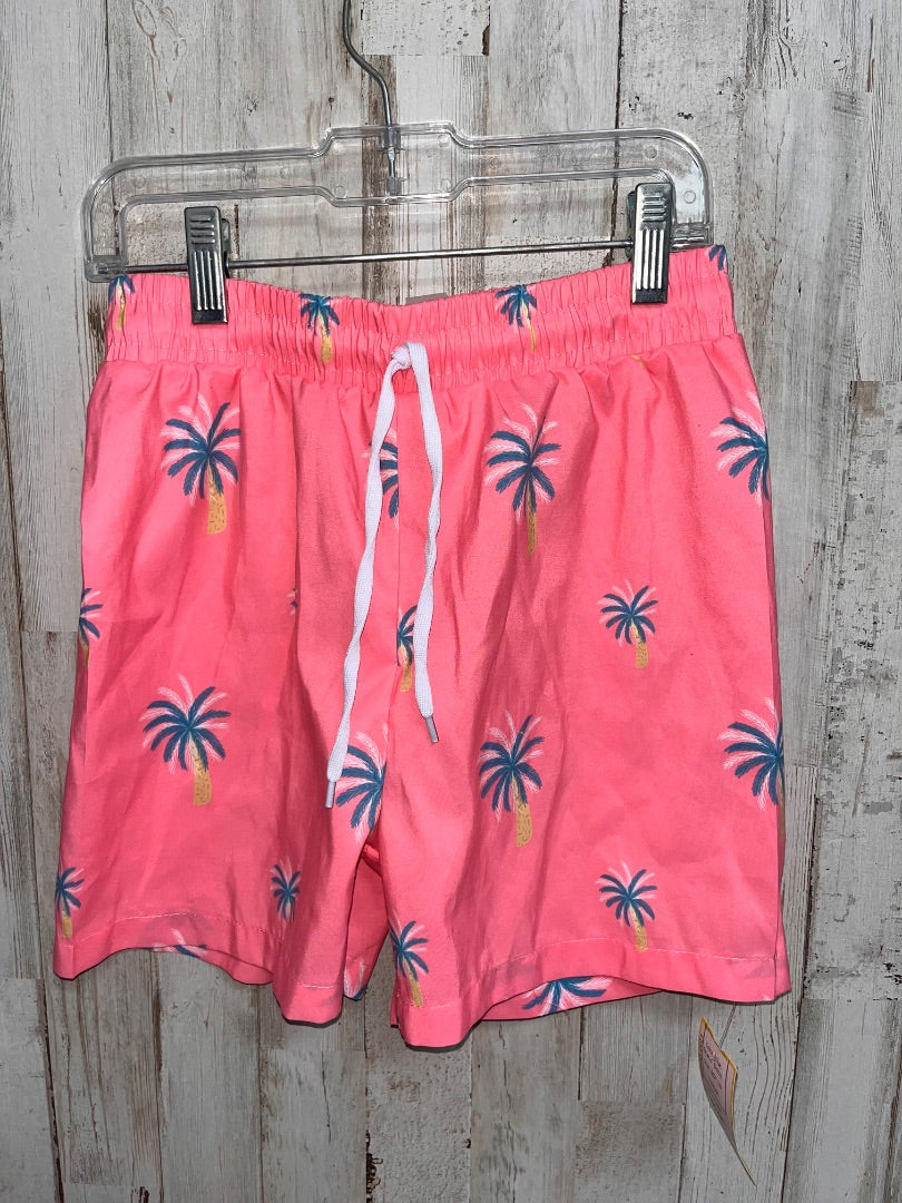 PINK SHEIN PALM TREE SWIM SHORTS, BOY 10