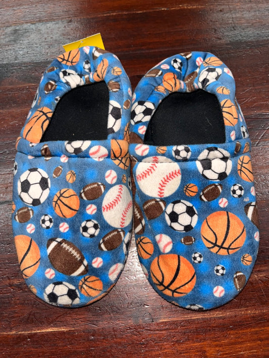 BLUE  SPORTS PRINT HOUSE SLIPPERS, SHOES Y3