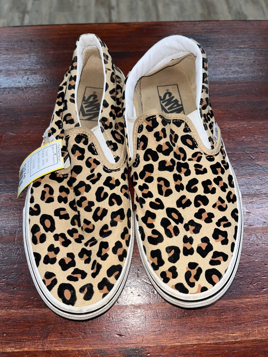 TAN VANS LEOPARD SLIP ON SNEAKERS, SHOES A10