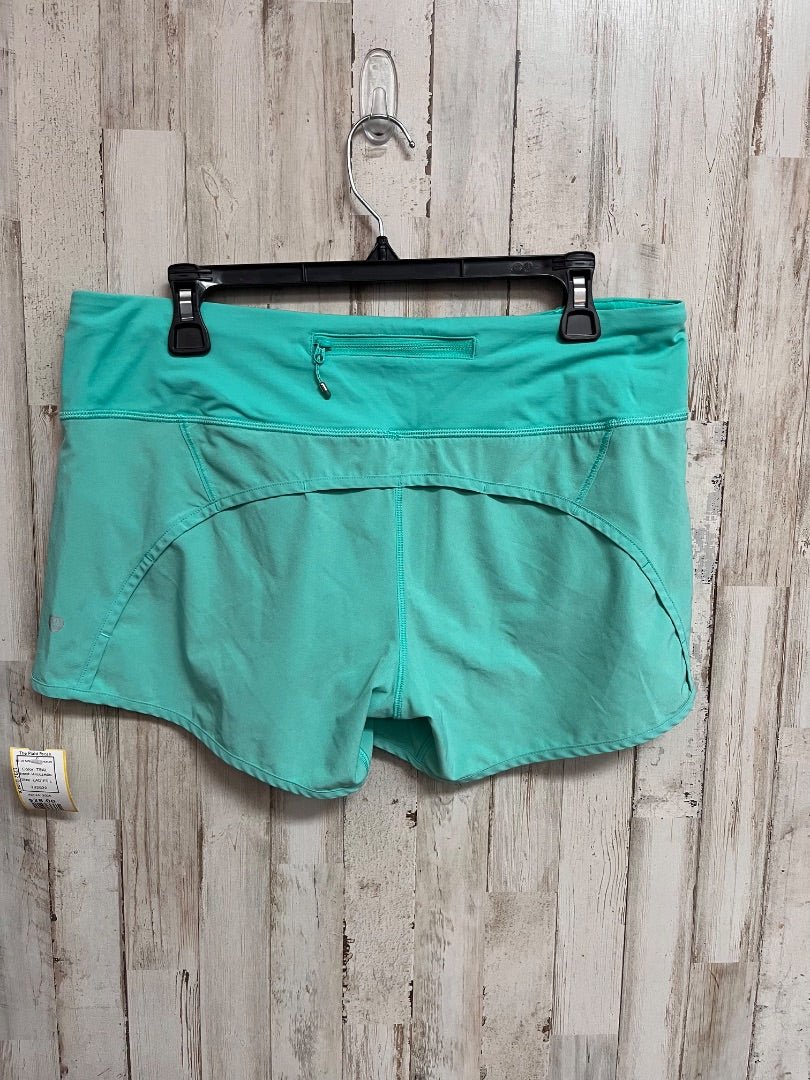 TEAL LULULEMON SZ 10 SPEED UP SHORTS, LADIES L