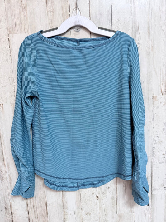 BLUE ALL IN MOTION STRIPE ACTIVE TOP, GIRL 4/5
