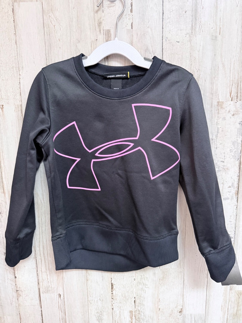 BLACK/PINK UNDER ARMOUR DRY FIT SWEATSHIRT, GIRL 5T