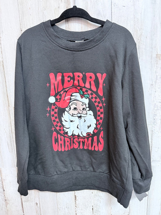BLACK BOUTIQUE MERRY CHRISTMAS SANTA SWEATSHIRT, GIRL 5T